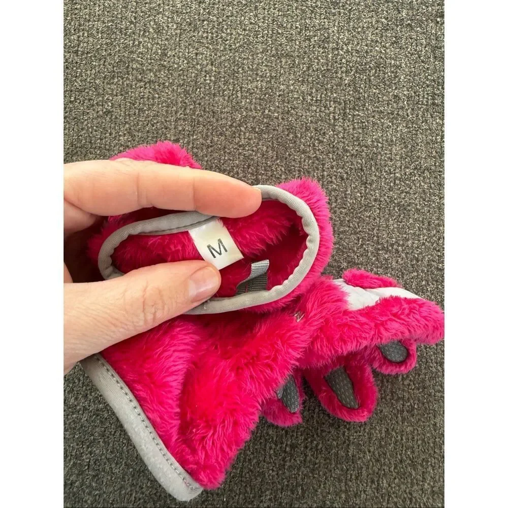 The North Face Girls Denali Pink Fluffy Gloves Medium